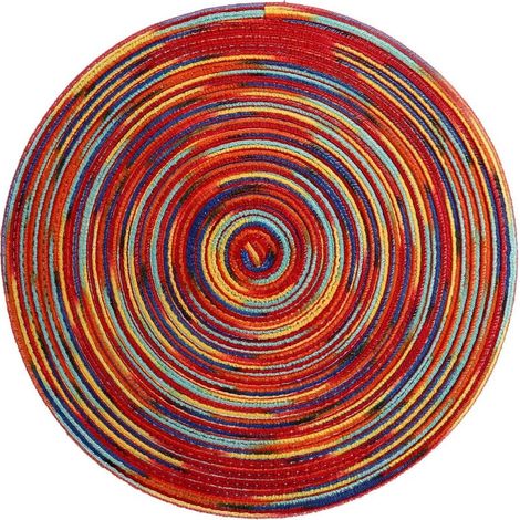 Lot de 2 Table Rond Lavable Résistantes à la Chaleur Antidérapant 38x38cm(Rond,coloré-Rouge) (1/5)