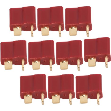 Connecteur mâle de type T 13.011 RC, connecteur femelle de type T 25A plaqué or pour batterie RC, compatible avec les modèles réduits d'avions radiocommandés. (1/5)