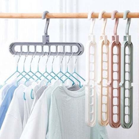 15 pcs Cintre Magique,Qualité Supérieure Cintre Pliable,Multi-Fonctions Cintres Gain de Place,pour Le Stockage et Le Séchage Vêtements (1/4)