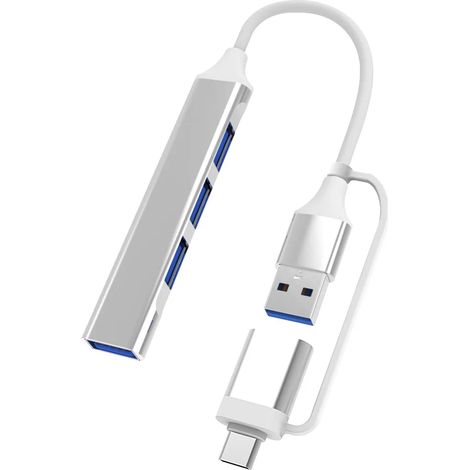Hub USB type C quatre ports ultra plat compatibilité MacBook Pro Air Surface Pro PS4 XPS PC plug and play
