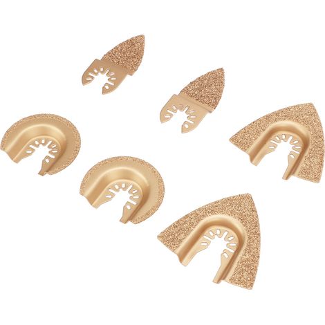 Lot de 6 Lames de Scie Oscillante Carbure Universel Mixte Semi-circulaire Triangulaire à Doigt pour Carrelage (1/5)