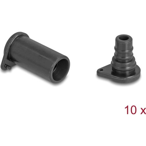 Delock Cubierta antipolvo DL4 para conector macho y hembra, silicona, 2 partes, negro Juego de 10 piezas