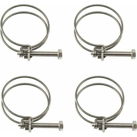 Lot de 4 colliers de serrage à double fil en acier inoxydable de 65 à 70 mm (1/5)