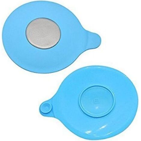 Lot de 2 bouchons de baignoire pour attrape-cheveux (bleu), crépine de vidange de baignoire, filtre d'évier, bouchon de vidange en silicone pour salle de bain, buanderie (1/4)