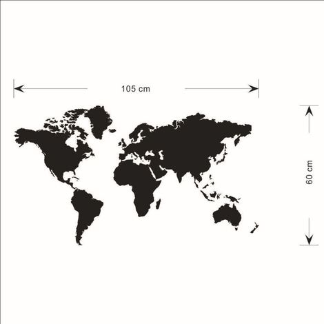 Carte du monde décoration murale,carte du monde Puzzle fond mur,Brun