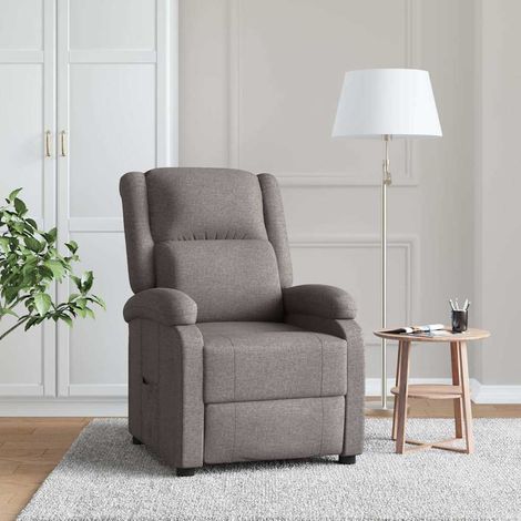 vidaXL Sillón reclinable de tela gris taupe (1/5)