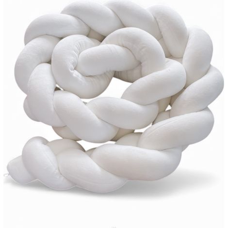Paracolpi per lettino in velluto intrecciato, 180 cm (crema) (1/3)