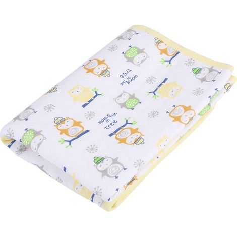 Tapis d'allaitement imperméable en coton pour bébé, alèse changeante jaune (1/5)