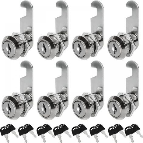 8 cylindres de serrure universels en acier inoxydable - 30 mm, compatibles avec une seule clé (1/5)