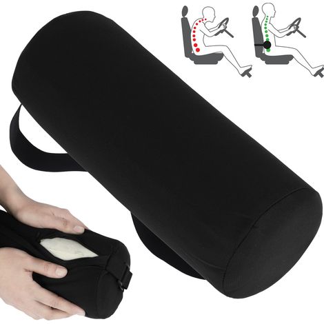 Coussin lombaire en mousse à mémoire de forme con housse amovible et sangle élastique (35 × 35 cm) (1/5)