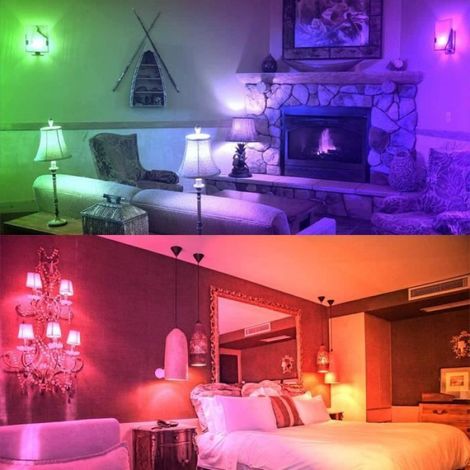 Ampoule LED - RGB - E27 - 5W - 12 Couleurs - Télécommande (Lot de 4) (1/4)
