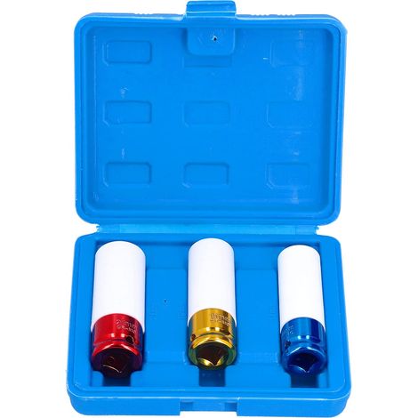 3-teiliger Radmuttern-Steckschlüsselsatz, 1/2-Zoll-Antrieb, metrischer extra dünnwandiger Radmuttern-Schlagschrauber-Steckschlüsselsatz, Griff (1/5)