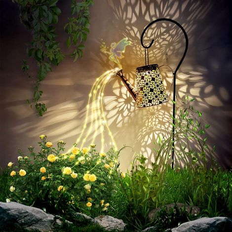Arrosoir solaire avec guirlande lumineuse - Lampes solaires LED avec crochet - Décoration de jardin - Guirlande lumineuse solaire d'extérieur avec IP67 (1/5)