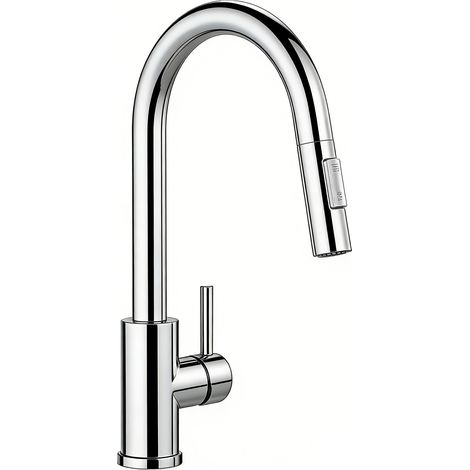 AICA Spültischarmatur Ausziehbar Säulenbrause Wasserhahn Küche 2 modi Hochdruck Mischbatterie Küchenarmatur Chrom