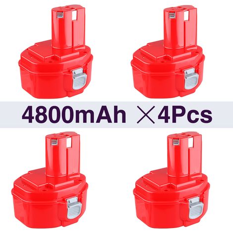 4 x 14.4 V 4.8 Ah Werkzeugbatterie für Makita Akku PA14 1420 1422 1433 1435 1435F 192600-1 1939 85-8 192699 1939-5 193158-3158-3158-3 (1/5)