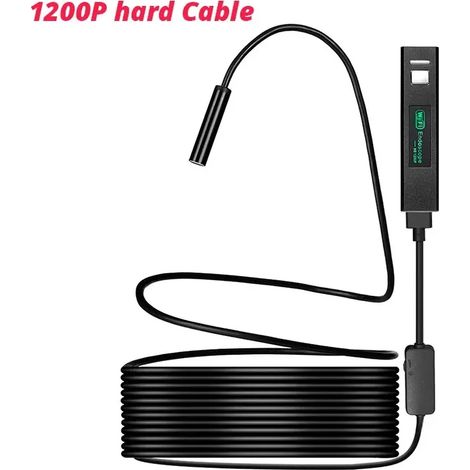 (1200P câble rigide, 2 m) Caméra endoscopique WiFi, étanche, adaptée aux voitures et aux smartphones iPhone/Android.