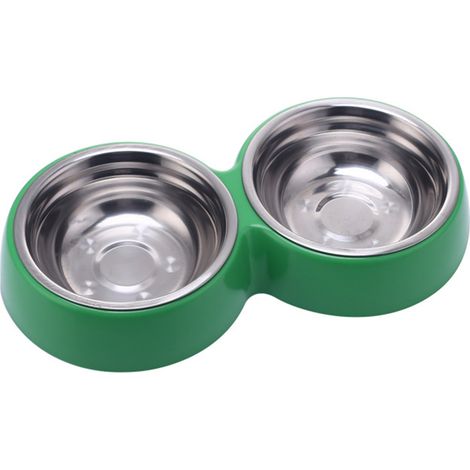 Gamelle double pour chien et chat, bol en acier inoxydable couleur bonbon, gamelle alimentation eau pour animaux de compagnie, résistant et pratique (1/5)