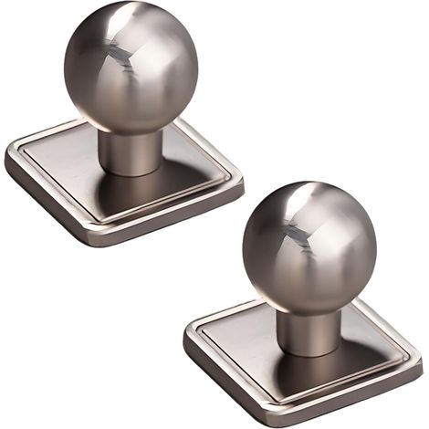 Juego de 2 tiradores para armarios de cocina en níquel satinado cepillado, tiradores para cajones de aleación de zinc, tiradores para cajones de baño (plateados)