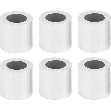100 manchons de sertissage en aluminium à trou rond M6 pour câbles en acier - Fournitures industrielles