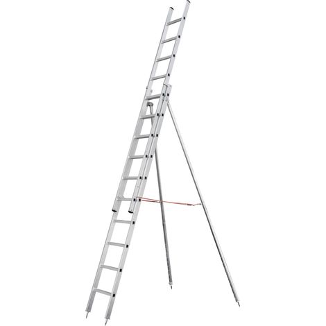 Siedra Obstbaumschiebeleiter mit ausziehbaren Stützen 2x12 Sprossen (1/2)
