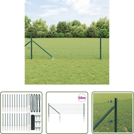 vidaXL Clôture moderne - Poteau de clôture. Vert 50 x 0,5 m (maillage de 16 x 16 mm) (1/5)
