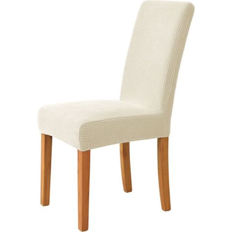 Set of 4 Stretch Chair Covers, Removable Dining Room Chair Covers, Washable Living Room Chair Covers for Home, Hotel, Restaurant, Party, Banquet, Kitchen Decoration (beige) (1/3)
