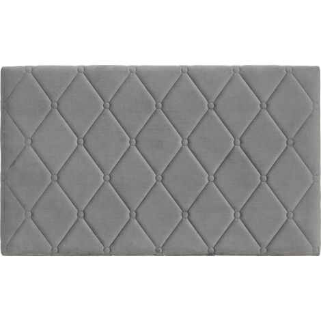 Baroni Home Testata del Letto Imbottita in Velluto Grigio con Struttura Interna in MDF, Doppio Gancio in Acciaio e Altezza regolabile, Facile Montaggio a Muro, Design Elegante e Confortevole, 92x55 cm (1/5)
