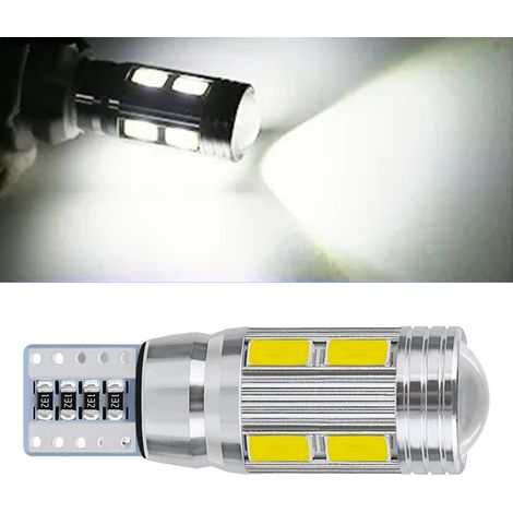 Lot 2 ampoules LED T10 5730 5630 10SMD super lumineuses blanc pour éclairage plaque d'immatriculation lecture voiture (1/5)