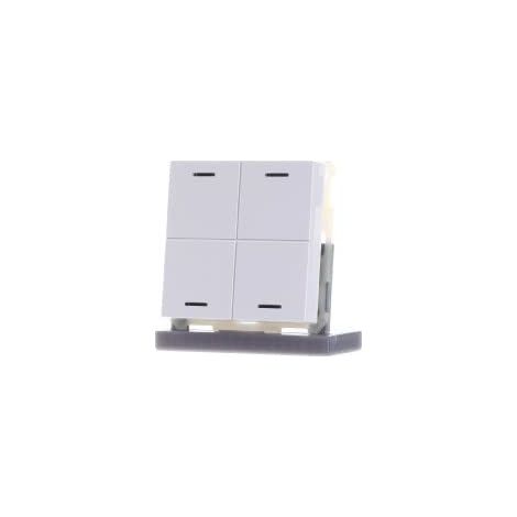 KNX BUTTON LIGHT 63 QUADRUPLE, RGBW, AVEC CAPTEUR DE TEMPÉRATURE, BLANC STUDIO BRILLANT,, MDT BE-TAL63T4.01