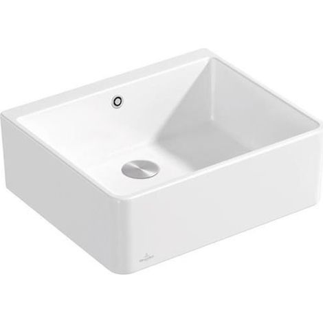 Bloc-évier VB 60 x 595 x 500 mm, bloc-évier en céramique Stone White cplus