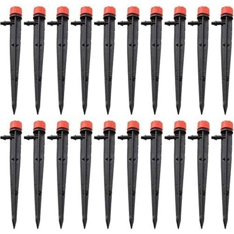 60pcs Irrigation goutteurs réglable Micro Irrigation Goutte à Goutte 8 Sortie d'eau Jardin arroseur goutteur Outil d'arrosage
