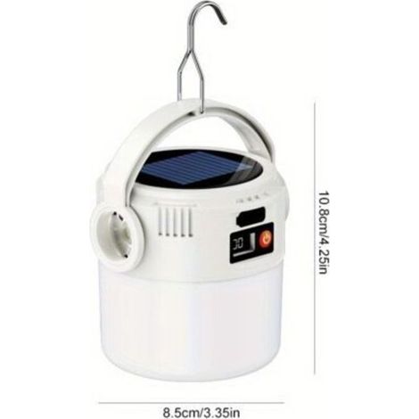 Lámpara de camping solar y USB 2 en 1: lámpara colgante portátil con linterna LED COB de alta potencia para uso en exteriores y emergencias. (1/5)