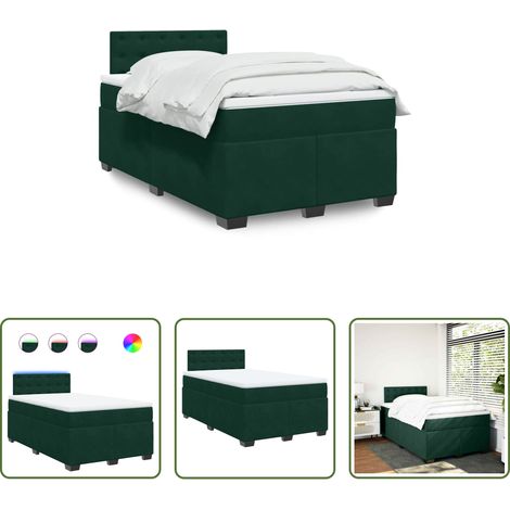 vidaXL Sommeil réparateur - Sommier à lattes de lit avec matelas vert foncé 120x190 cm (1/5)
