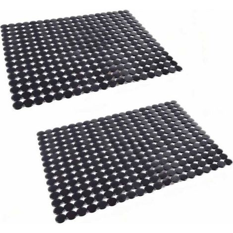 Tapis d'évier de cuisine - Noir - Découpé sur mesure - Protège des saletés et rayures - 40x30 cm