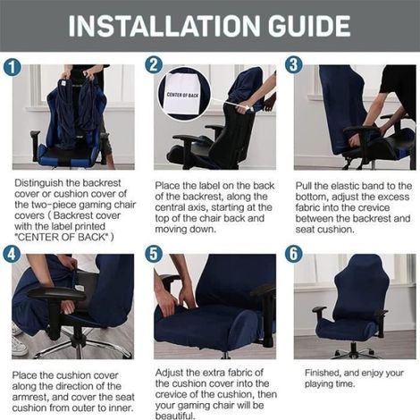Housses de Chaise de Jeu Pivotantes avec Accoudoirs/Dossier de Chaise, Housses de Chaise Extensibles pour Chaise de Jeu (1/4)