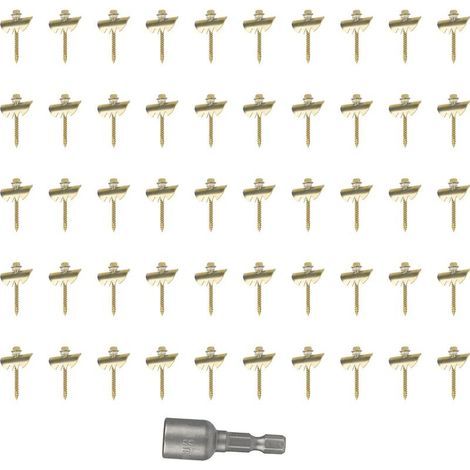 Clous de fixation de clôture de 2 pouces, 50 pièces, agrafes en acier inoxydable galvanisé pour treillis métallique et clôture tissée (1/5)