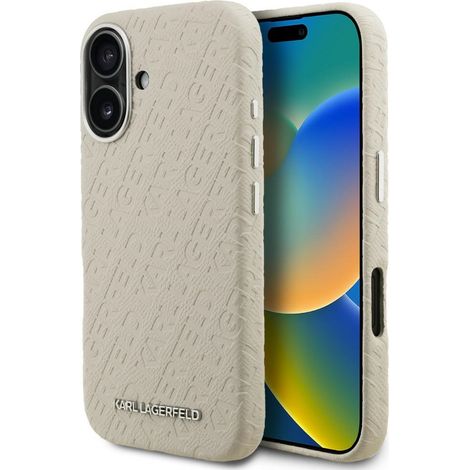 Karl Lagerfeld FW Stamped Karl MagSafe Hülle für iPhone 16 Beige (1/5)