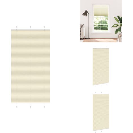 Store plissé crème 105x200cm largeur du tissu 104,4cm polyester - Store Plissé - Stores Plissés - Store Plissé De Fenêtre - Plisse Aveugle (1/5)