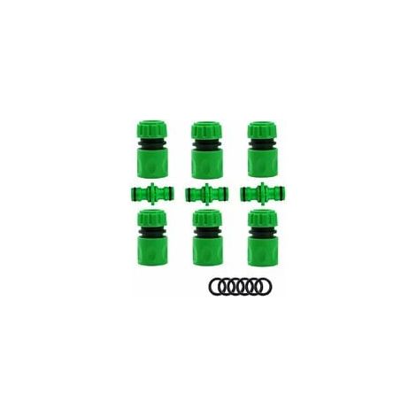 Raccord Tuyau d'Arrosage,Connecteur Arrosage Accessoires de Tuyau (6 Raccord de Tuyau Rapide, 3 Raccord Mâle Double), Kit de Connexion Rapide et Facile. (1/5)