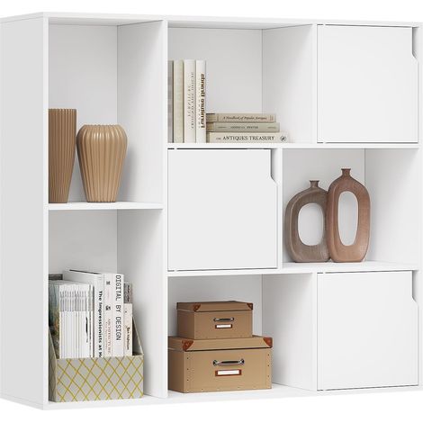 WOLTU Libreria a 8 Cubi, Scaffale Portaoggetti di Legno, Organizzatore Autoportante per Ufficio, Soggiorno, Camera da Letto, Bianco