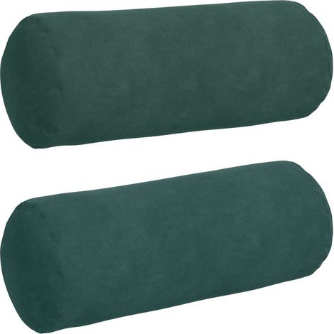 Maison Exclusive - Bolsterkissen 2 Stück Dunkelgrün Ø 15 x 40 cm
