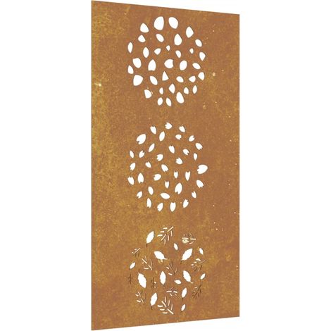 Décoration murale jardin 105x55 cm acier corten design feuille CFW690356 (1/5)