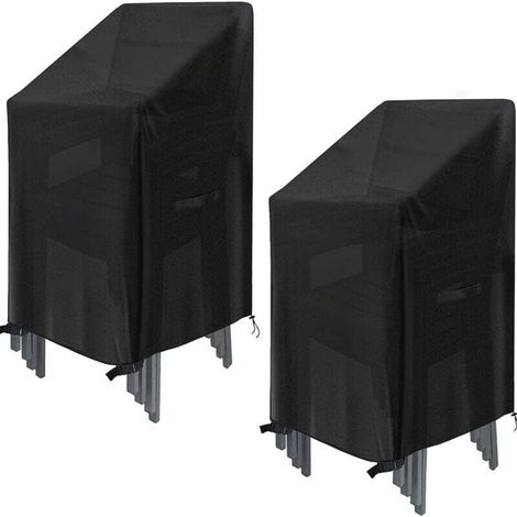2-Piece Stackable Chair Cover, 75x75x120cm, Waterproof Outdoor Chair Cover Fabric for Garden and Balcony Chairs (1/4)