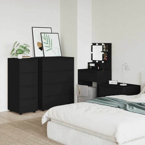 Aufbewahrungsschrank Schwarz 40 x 48 x 105 cm Holzwerkstoff