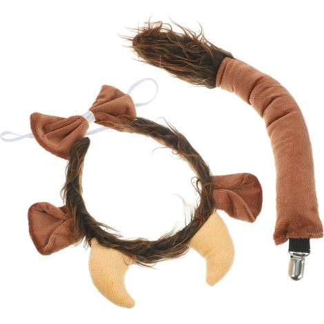 Serrage Tête Cerf Animal Orange en Tissu, 1 Set, Garçon et Filles Garçons (1/5)