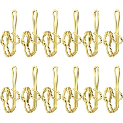 100 Pack Metal Curtain Hooks for Curtains, Heavy Duty Metal Curtain Hooks, Solid Metal Curtain Hooks, Versatile and Easy to Install - Stainless Steel (1/5)