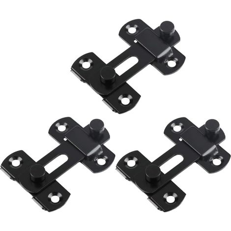 Schiebetürriegel schwarzer Edelstahl 3 teiliges Set