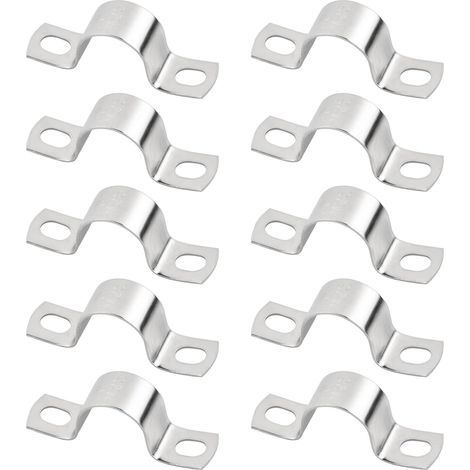 10 Pièce Clips Câble, Collier de Serrage Inox, Fixation Câble électrique, U Collier de Serrage Tuyau Robustes, Convient pour La Fixation de Tuyaux, de Conduites D'eau et de Fils (1/5)