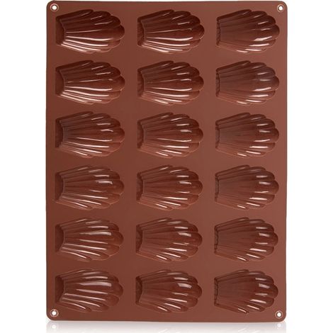 Silicone Madeleine Mold, Brown, 18 Shells, 32x24.5x2 cm (1/5)