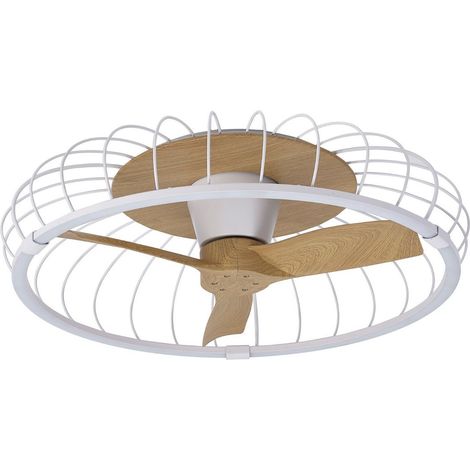 Ventilador DC NATURE marron 3 temperatura led dimable conexion app Mantra (1/4)